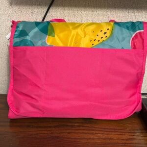 Vibrant Pink and Tropical Print Bag Blanket
